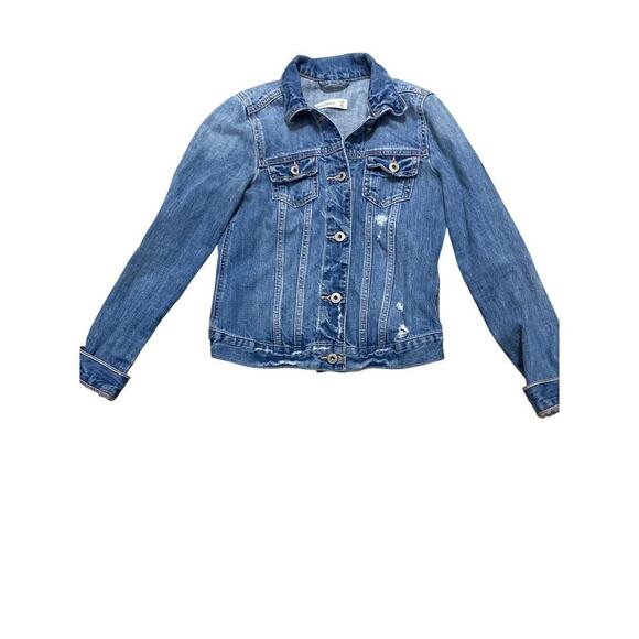 Abercrombie Kids Jean jacket  Girls size 14 DISTRESSED CLEAN CONDITION - Picture 2 of 9